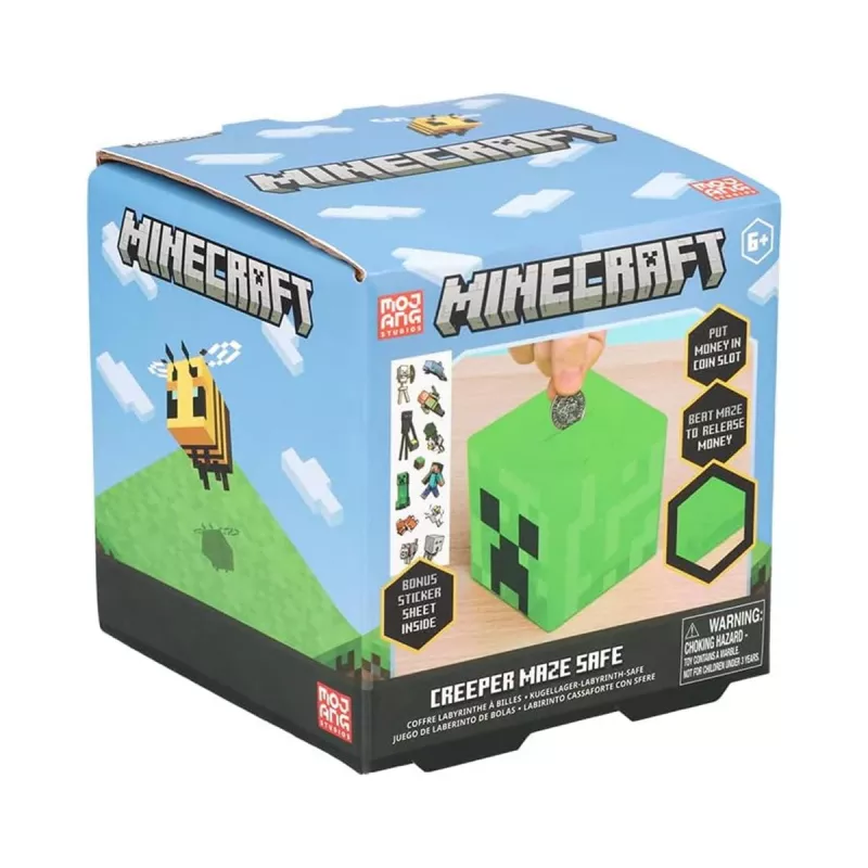 Paladone Minecraft Creeper Maze Safe V2 – Elektronisches Puzzle-Sparschloss mit Creeper-Soundeffekten