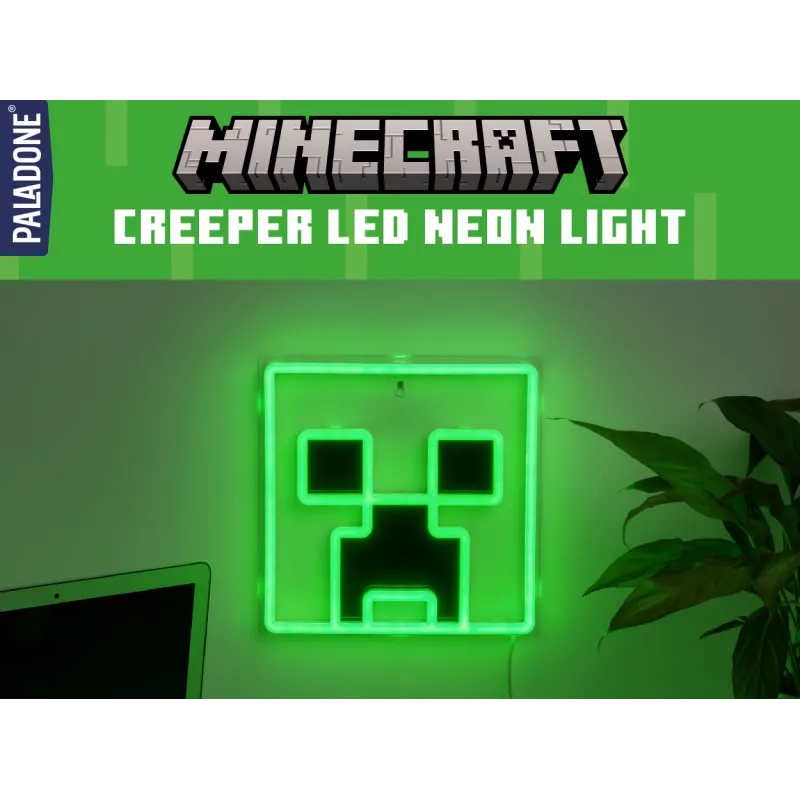 Paladone Minecraft Creeper Wandmontierbares LED-Neonlicht