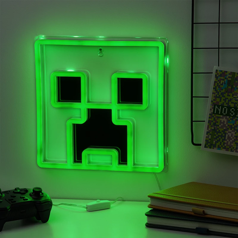 Paladone Minecraft Creeper Wandmontierbares LED-Neonlicht