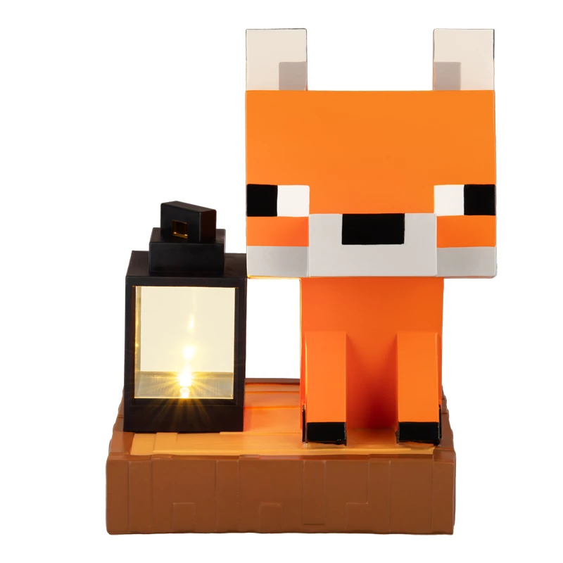 Paladone Minecraft Fuchs Solarleuchte - LED-Deko-Figur für den Außenbereich mit Dämmerungssensor, warmweißem Licht und spritzwassergeschütztem Design