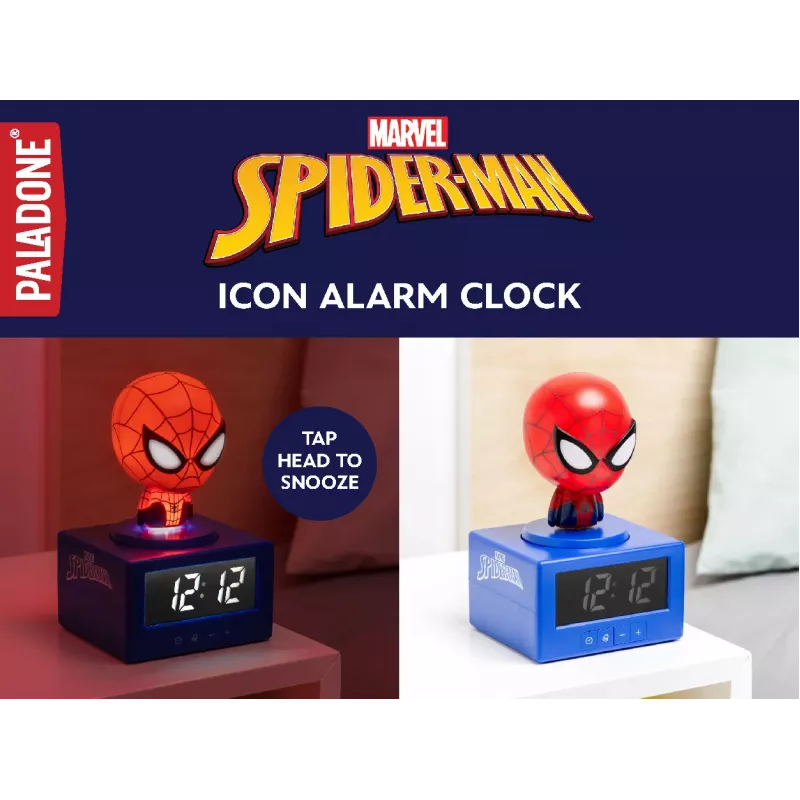 Paladone Spider-Man Icon Wecker - Digital LED, Rot/Schwarz