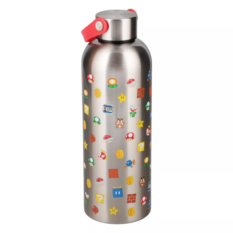Paladone Super Mario Metal Water Bottle with Carry Loop