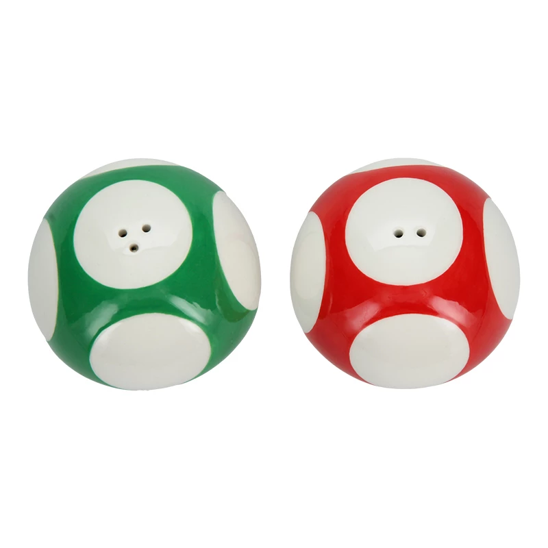 Paladone Super Mario Mushroom Salz- und Pfefferstreuer-Set (Roter Superpilz & grüner 1-Up-Pilz)