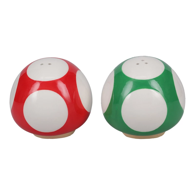 Paladone Super Mario Mushroom Salz- und Pfefferstreuer-Set (Roter Superpilz & grüner 1-Up-Pilz)