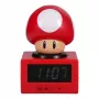Paladone Super Mario Super Mushroom Icon Alarm Clock - Digital LCD, USB Powered, Official Nintendo Sound Effects, Rot/Weiß