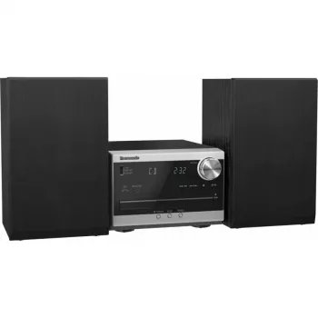 Panasonic SC-PM272EG-S Micro Hi-Fi System mit CD, Bluetooth, DAB/DAB+ Radio, USB und AUX - Silber (20 W RMS)
