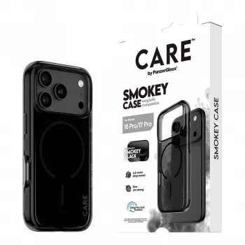 PanzerGlass CARE Smokey Hülle mit schwarzem MagSafe für iPhone 17 Pro