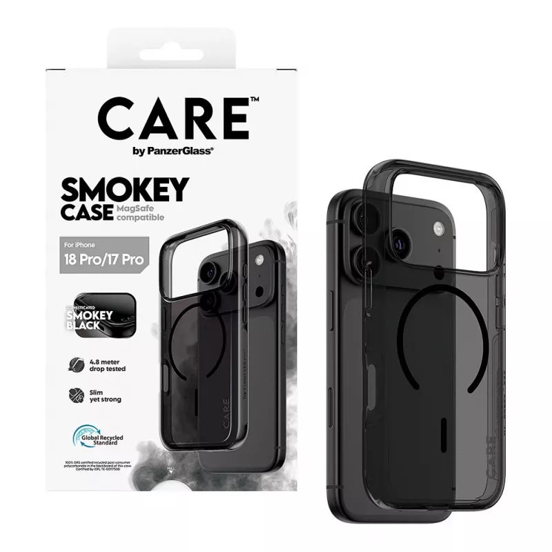 PanzerGlass CARE Smokey Hülle mit schwarzem MagSafe für iPhone 17 Pro