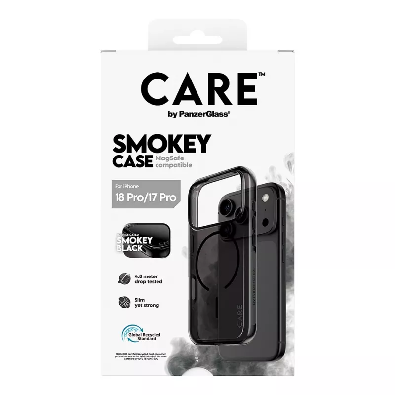 PanzerGlass CARE Smokey Hülle mit schwarzem MagSafe für iPhone 17 Pro