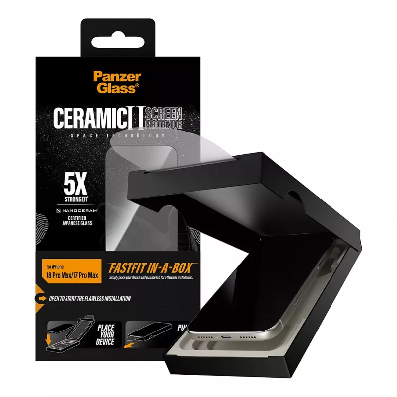 PanzerGlass Keramik Displayschutzfolie iPhone 17 Pro Max mit FASTFIT IN-A-BOX