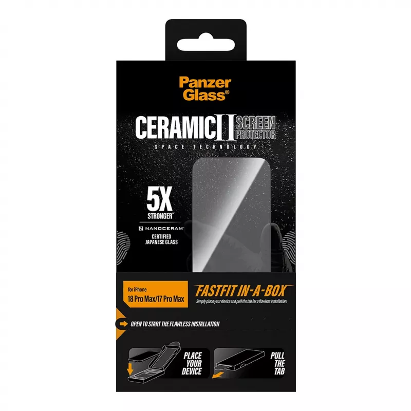 PanzerGlass Keramik Displayschutzfolie iPhone 17 Pro Max mit FASTFIT IN-A-BOX