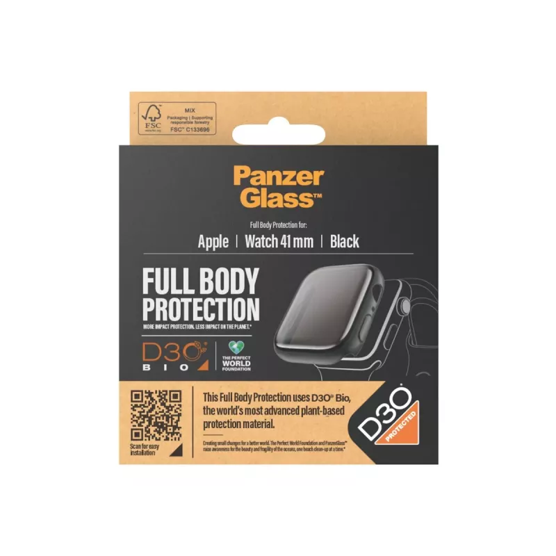 PanzerGlass Full Body Apple Watch 7/8/9 41mm D3O Black