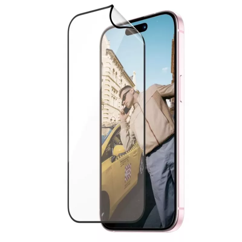 PanzerGlass MATRIX Displayschutz mit D3O für iPhone 15 | Ultra-Wide Fit mit AlignerKit