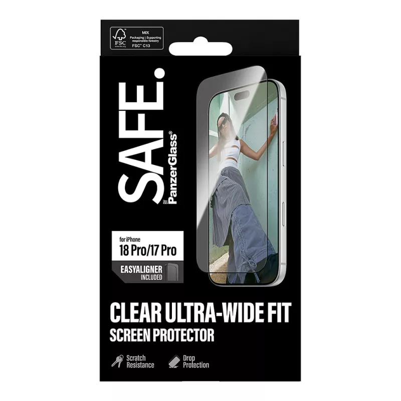 PanzerGlass SAFE. Displayschutzfolie für iPhone 18 Pro / 17 Pro