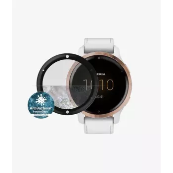 PanzerGlass Displayschutz für Garmin Venu 2s/Vivoactive 4s - Schwarz, 9H gehärtetes Glas