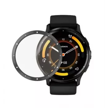 PanzerGlass Displayschutz für Garmin Venu 3 - Schwarzer Rahmen, gehärtetes Glas, 9H-Härte, antibakteriell, oleophob, vollflächig