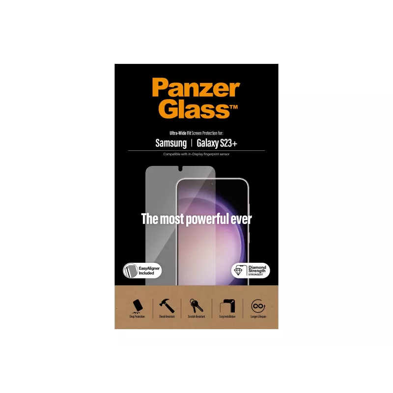PanzerGlass Ultra-Wide Fit Displayschutzfolie für Samsung Galaxy S23+ mit Applikator