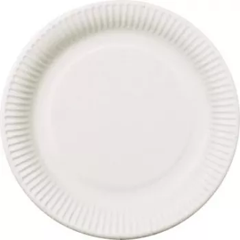 PAPSTAR pure Einwegteller rund 26 cm extra stark weiß Zuckerrohr-Bagasse 50 Stück 11176