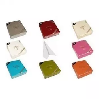PAPSTAR ROYAL Collection Nektarinen-Servietten aus Tissue, 4-lagig, 1/4-Falzung, 400 x 400 mm, schrumpfverpackt (84813)