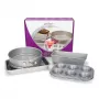 Patisse PAT-03673 Antihaft-Kuchenform-Set, rund, 4-teilig (18-24 cm), Kohlenstoffstahl, Schwarz