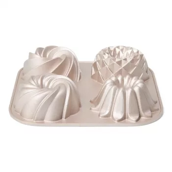 Patisse PAT-04520 Antihaft-Mini-Gugelhupf-Backform-Set, 6-teilig, 7 cm, Schwarz