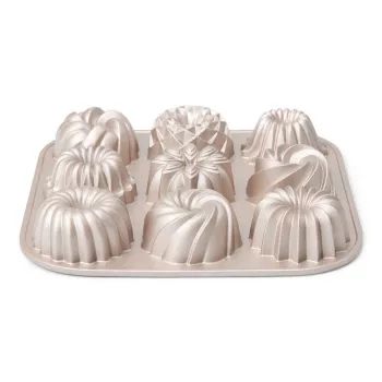 Patisse PAT-04521 Antihaft-Kohlenstoffstahl Mini-Gugelhupf-Formen-Set, 6-teilig, Schwarz