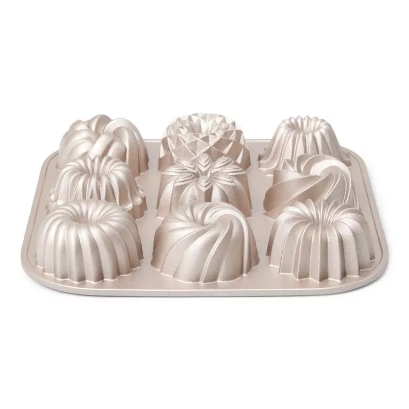 Patisse PAT-04521 Antihaft-Kohlenstoffstahl Mini-Gugelhupf-Formen-Set, 6-teilig, Schwarz