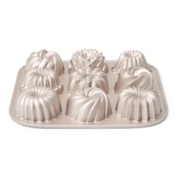 Patisse PAT-04521 Antihaft-Kohlenstoffstahl Mini-Gugelhupf-Formen-Set, 6-teilig, Schwarz