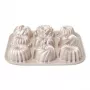 Patisse PAT-04521 Antihaft-Kohlenstoffstahl Mini-Gugelhupf-Formen-Set, 6-teilig, Schwarz