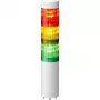 PATLITE LR4-302WJNW-RYG Signalleuchte LED 3-stufig Rot/Gelb/Grün 24V DC vorverdrahtet Kabel Weiß