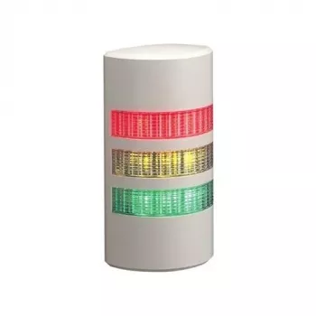 PATLITE WEP-302FB-RYG LED-Signalsäule, 3-stufig Rot/Gelb/Grün, Summer, Wandmontage, 24V DC, IP65, Weiß