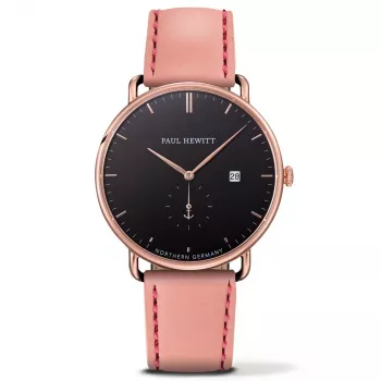 PAUL HEWITT Grand Atlantic Line Herrenuhr PHTGARB24M 42mm Schwarzes Zifferblatt Lederarmband