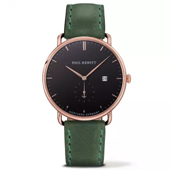 PAUL HEWITT Herrenuhr PHTGARB12M 42mm Roségold Edelstahl braunes Leder