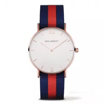 Paul Hewitt Sarstedt Unisex Quarzuhr 39mm Roségold Edelstahl Marineblau Nylonarmband PH-SARSTWNR20