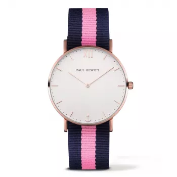 Paul Hewitt Unisex Sailor Line Quarzuhr 39mm Roségold Edelstahl Pink Leder PSARSTWNLP20S