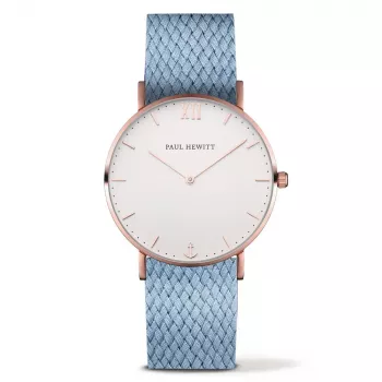 PAUL HEWITT Unisex Uhr PH-SA-RSTW26S 39mm Roségold Edelstahl Graues Leder