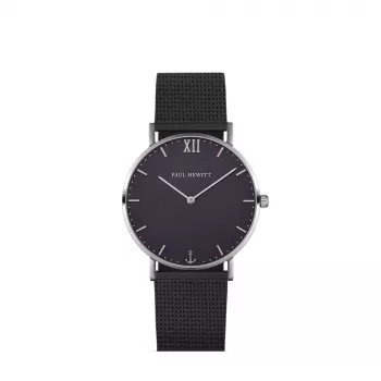 PAUL HEWITT Unisex Watch Sailor Line 39mm Stainless Steel Mesh Black PHSASSTB5M101
