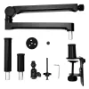 PCBuilder CAST STEADY Mikrofon-Gelenkarm - Tischklemme Scherenarm, Stahl, 1,5 kg Belastung, 750 mm Reichweite, 360° Drehung, versteckte Kabelführung, Schwarz