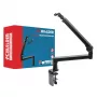 PCBuilder CAST STEADY Mikrofon-Gelenkarm - Tischklemme Scherenarm, Stahl, 1,5 kg Belastung, 750 mm Reichweite, 360° Drehung, versteckte Kabelführung, Schwarz