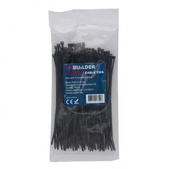 PCBuilder LOCKDOWN 150mm Kabelbinder (100 Stück) - Schwarz