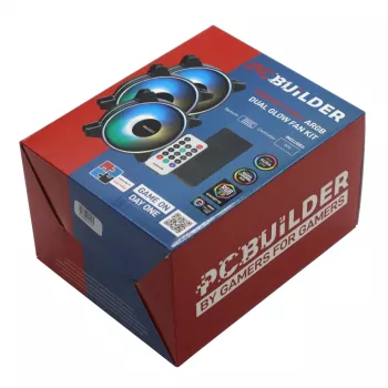 PCBuilder Tempest Chill Lüfter-Kit 3x120mm Dual Glow ARGB-Lüfter + Controller + RF-Fernbedienung