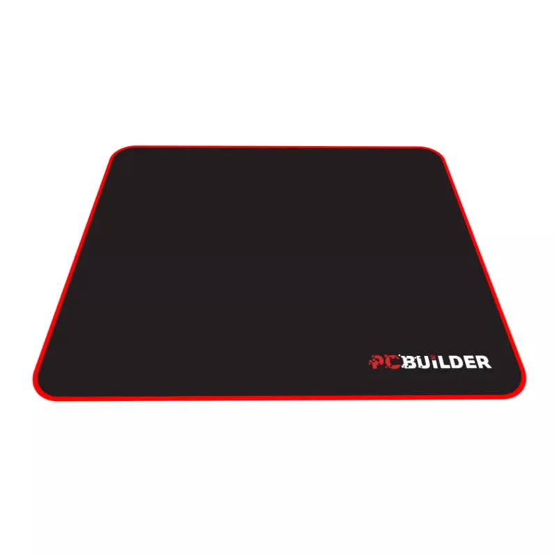 PCBuilder TRACK Kleines Mauspad – Stoffoberfläche, Anti-Fray genähte Kanten, rutschfeste Gummibasis, 3 mm dick, Schwarz