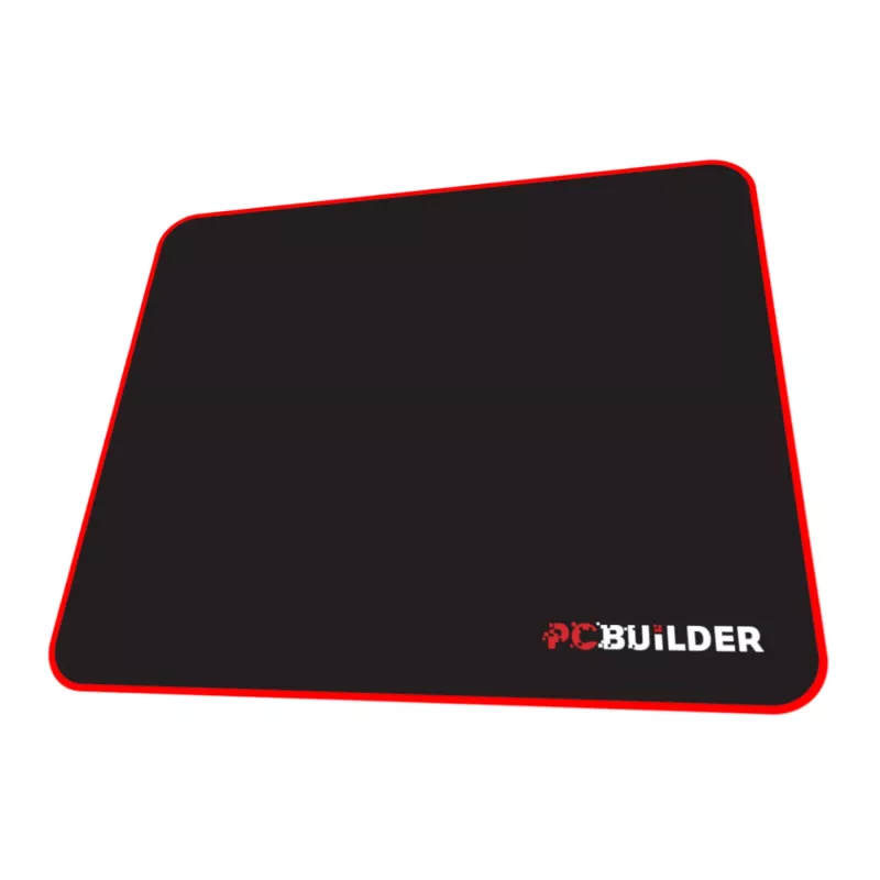 PCBuilder TRACK Kleines Mauspad – Stoffoberfläche, Anti-Fray genähte Kanten, rutschfeste Gummibasis, 3 mm dick, Schwarz