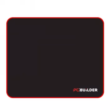 PCBuilder TRACK Kleines Mauspad – Stoffoberfläche, Anti-Fray genähte Kanten, rutschfeste Gummibasis, 3 mm dick, Schwarz