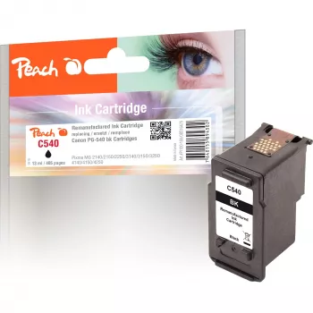 PEACH Tintenpatrone Schwarz PI100-155 (Kompatibel mit Canon PG-540)
