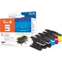 Peach PI500-129 Kompatible Tintenpatronen Multipack (5 Stück, 2 Schwarz, 1 Cyan, 1 Magenta, 1 Gelb) für Brother Tintenstrahldrucker