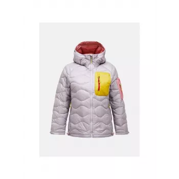 Peak Performance Helium Utility Down Hood Jacket Women's - Misty Lavender/Canary Lime, Größe S
