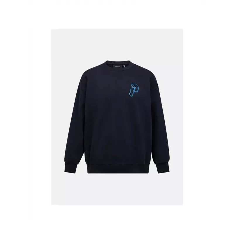 PEAK PERFORMANCE M Terry Graphic Crew Herren-Sweatshirt Schwarz - M