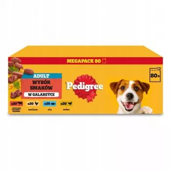 Pedigree Selection of Flavours with Vegetables in Jelly Wet Dog Food 80x100g