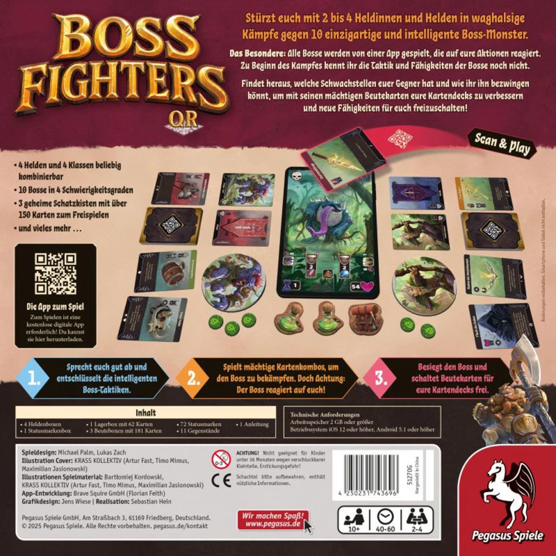 Pegasus Spiele Boss Fighters QR Kooperatives Kartenspiel (51270G)
